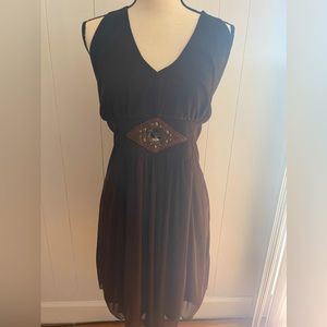 Brown Mesh Summer Dress